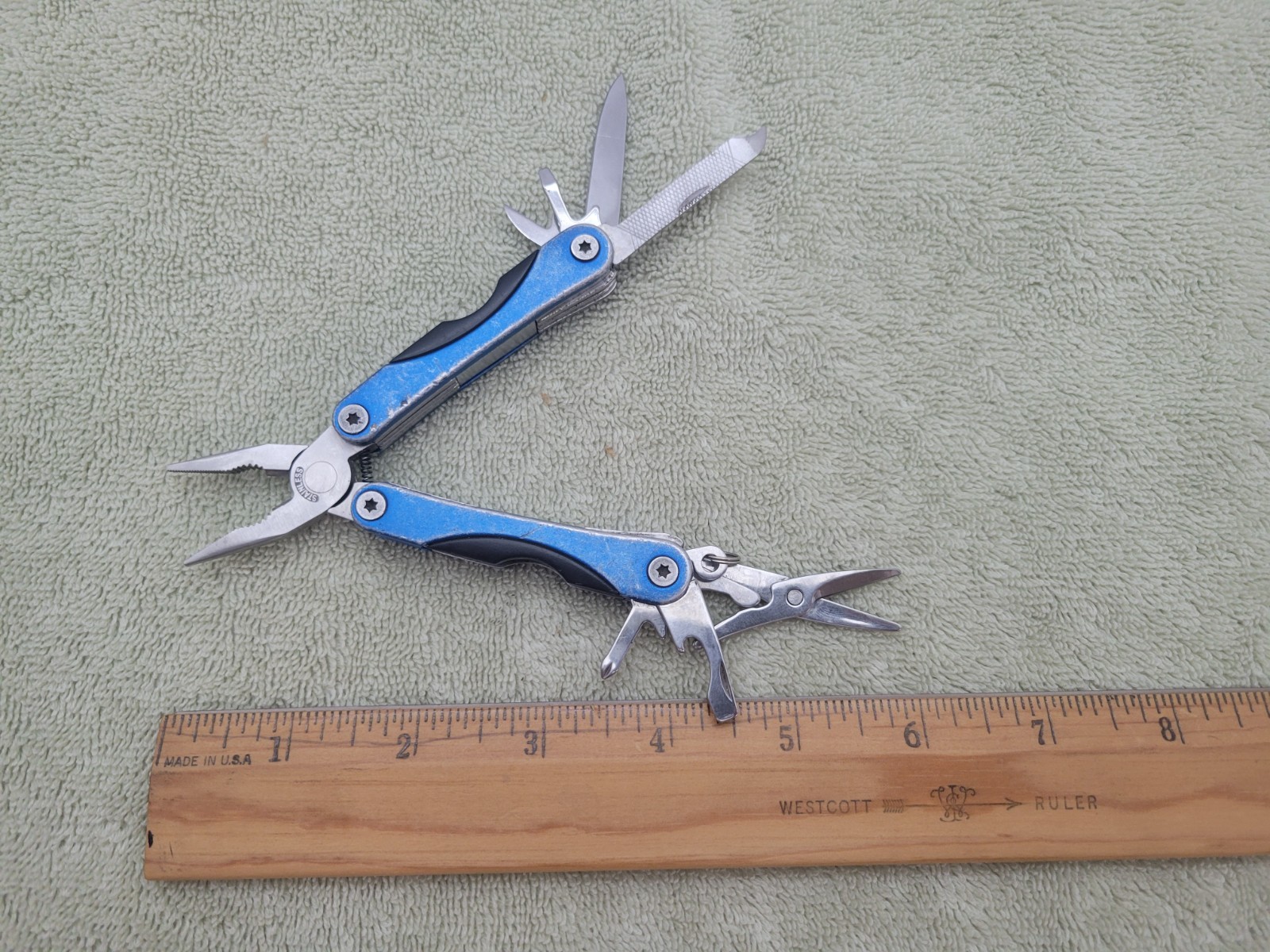 Vintage Sheffield Stainless Steel Blue Mini Multi Tool – 10 Tools