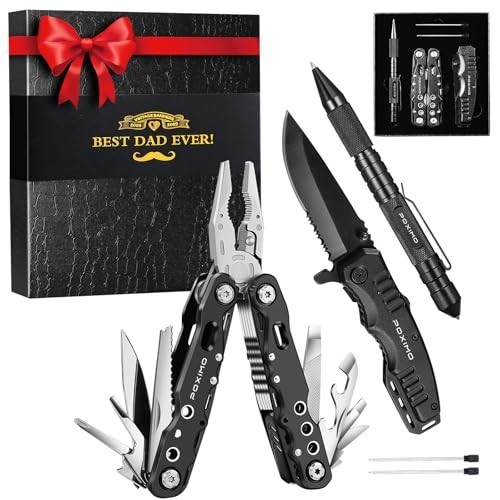 14-in-1 Multitool Gift Set for Dad | EDC Survival Kit with Pliers, Knife & Pen |