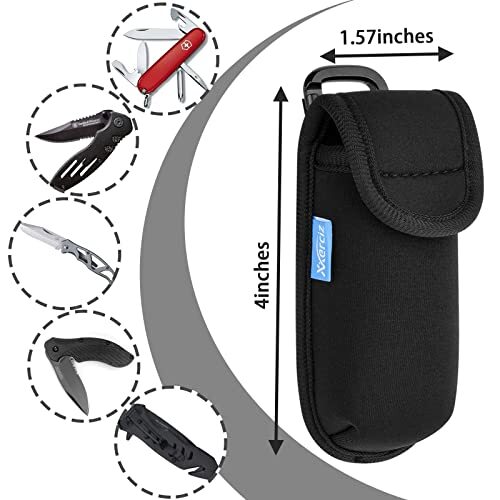 Pocket Knife Holder, Multitool Sheath Utility Knife Holster with Carabiner, 4”