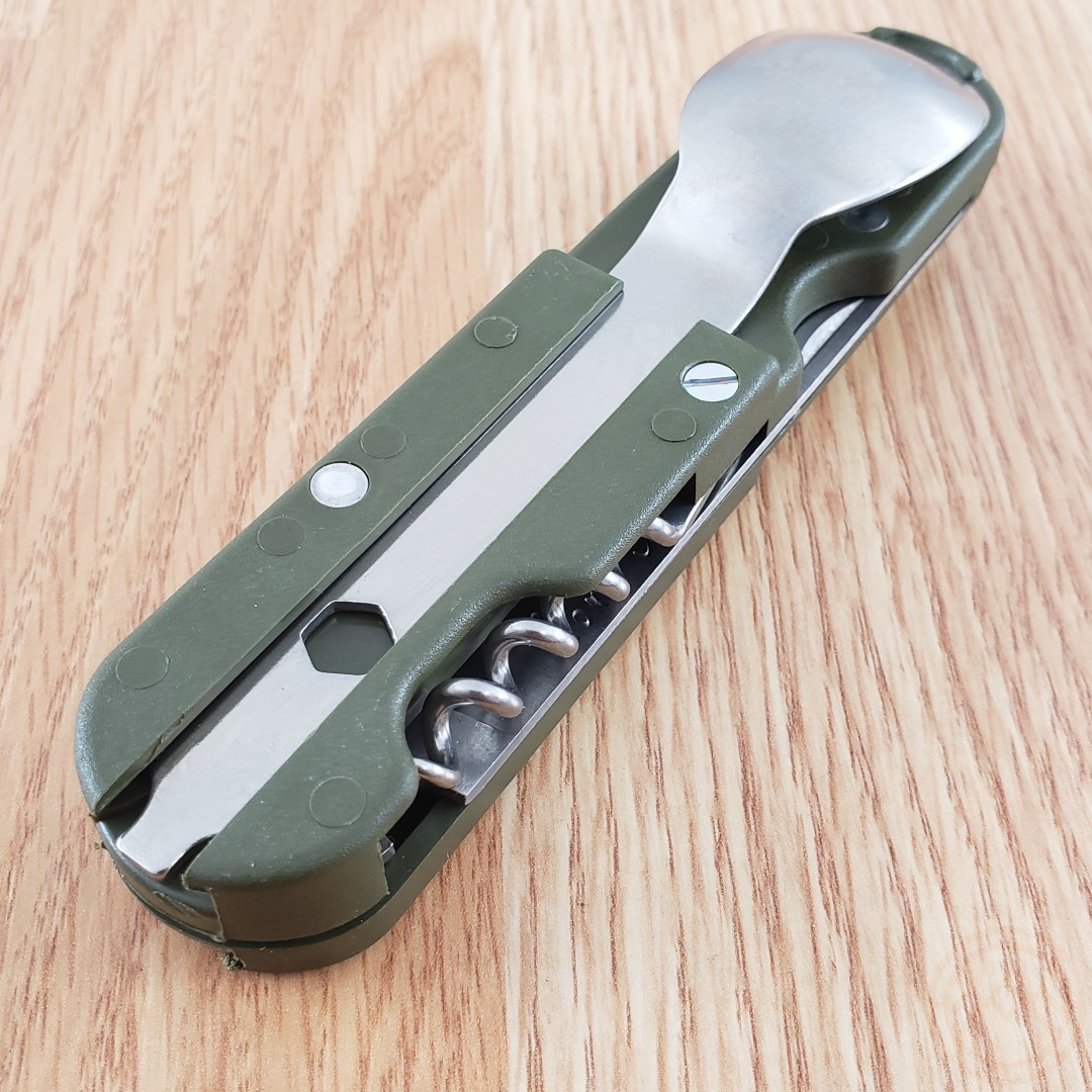 TB Outdoor French Army Camp MultiTool Knife Small Blade Green ABS Handle TBO056