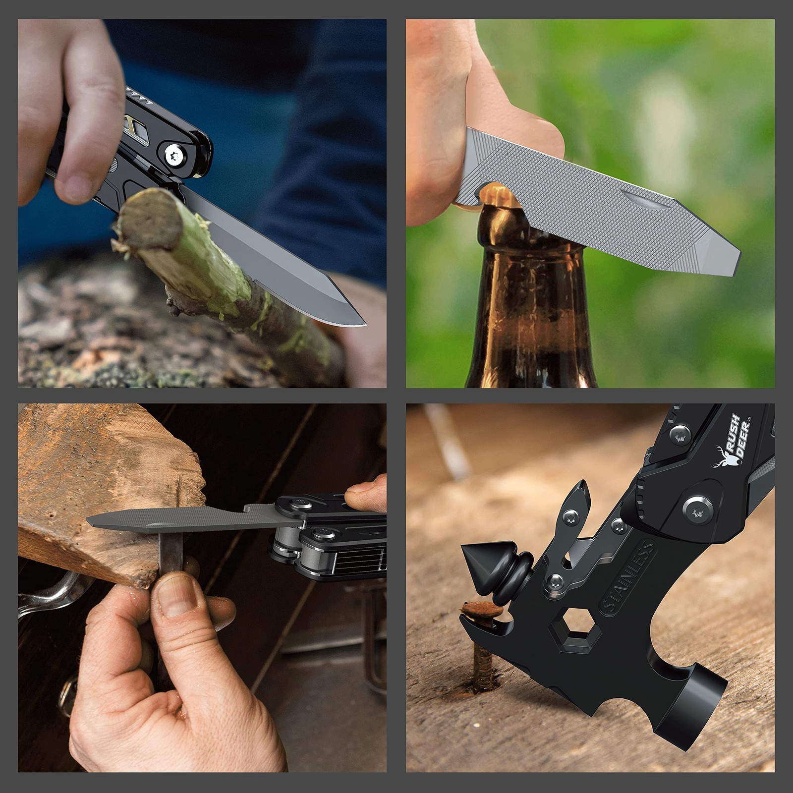 [Upgraded Hammer Multitool] Gift for Men Dad,16-in-1 Portable Multi Tool Plie…