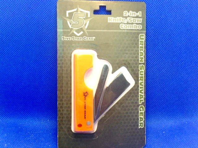 SPECIAL 2 for 1: 5IVE STAR GEAR 2-in-1 Knife/ Saw Pocket Combos Orange GREAT EDC