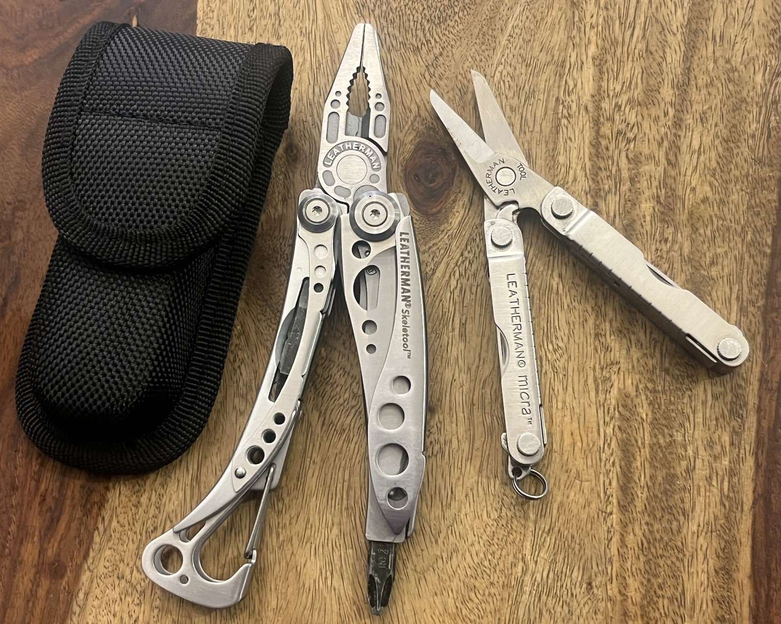 Leatherman Skeletool & MICRA MultiTools SUPER NICE! w/New Sheath