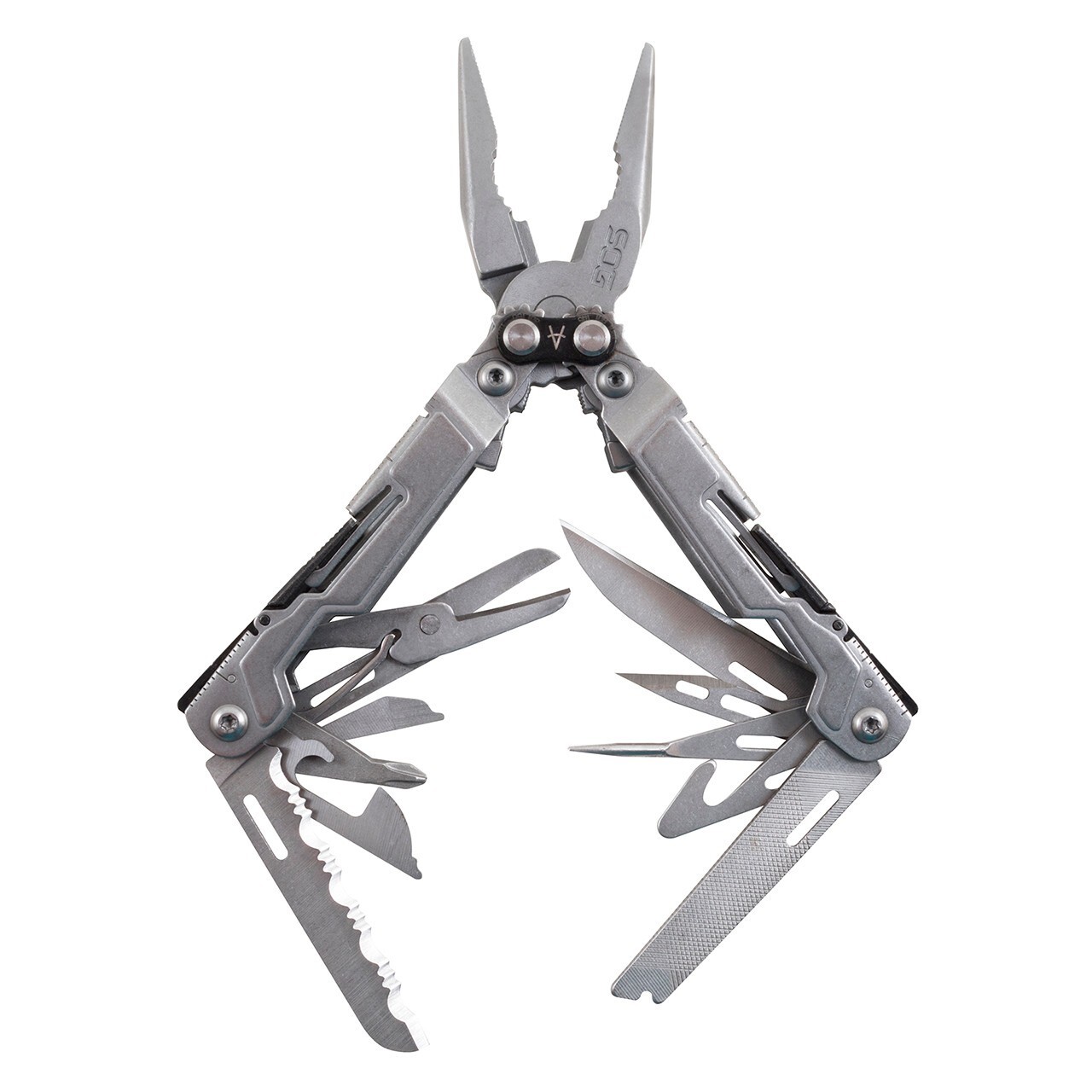 SOG Powerpint Silver Needlenose Pliers Scissors Knife MultiTool Pliers PP1001-CP