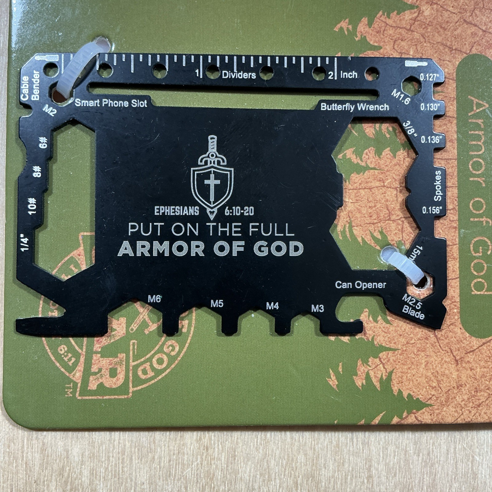 Wallet Multitool Armor of God Ephesians 6:10-20 Survival Card Tool