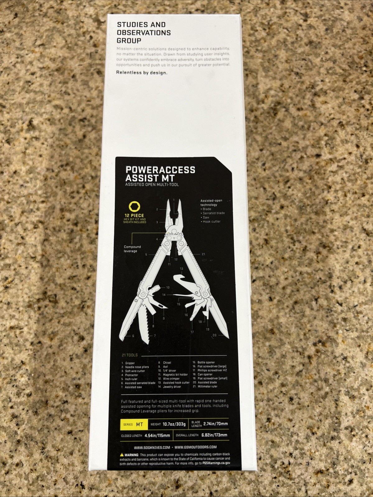 SOG PowerAccess Assist 6.88″ Black Stainless Steel Multi Tool PA3002CP – NEW