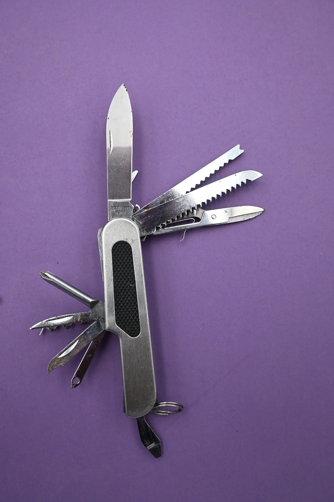 Vintage 11-in-1 Stainless Steel Multi-Tool Pocket Knife Camp Fish Hike Survival