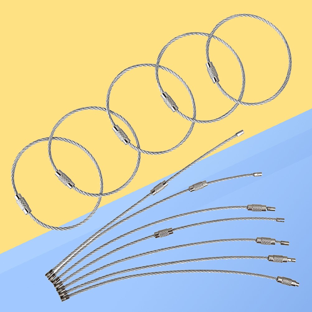 24Pcs Stainless Steel Wire Ring Keychains Key Rings for Luggage Tags