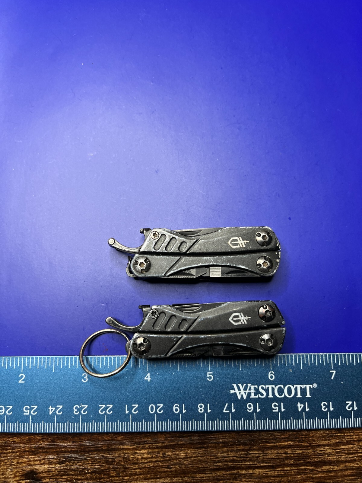 Lot of 2 Gerber Dime Multi-Tools Small Keychain Pliers Knife File Scissors