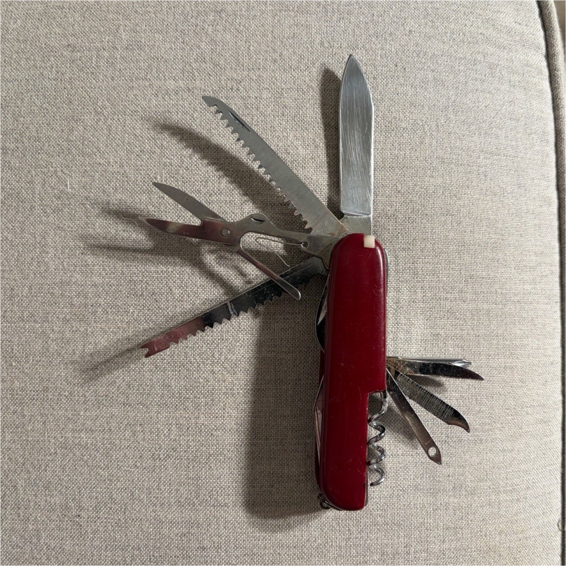 Victorinox Red Multi-Tool Knife Stainless Steel Straight & Serrated Blades
