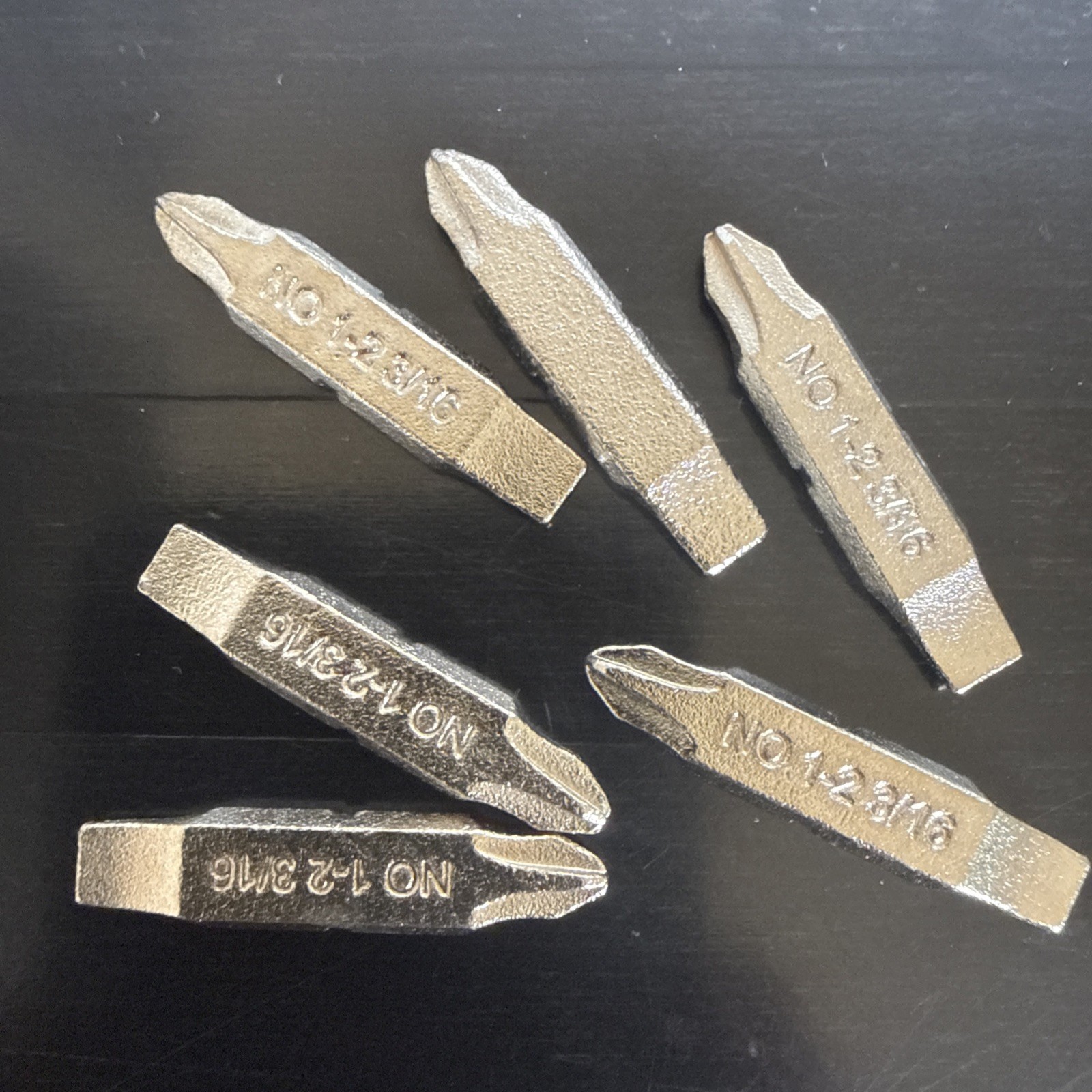 6 Pack Replacement Two-Sided Bits for Leatherman Multi-Tool – #1-2 3/16 silver