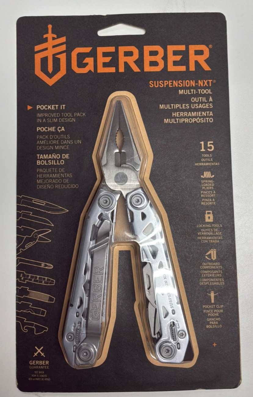 Gerber Suspension-NXT 15-in-1 Multitool w/ Pocket Clip, Silver (31-003889)