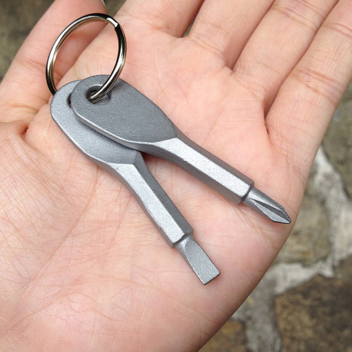 4Pcs Key Ring Screwdriver EDC Tools Set Outdoor Pocket Mini Tool with Keychains