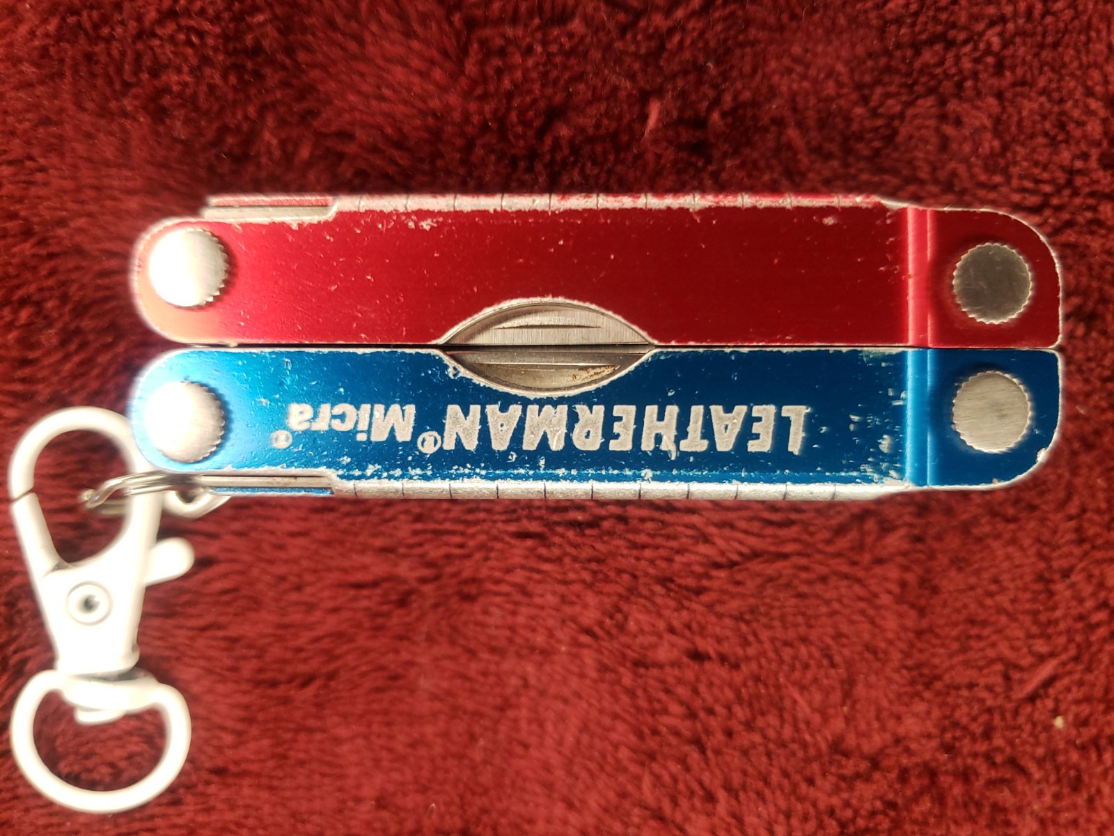 🔪🔪 Leatherman Micra Red Blue Multitool White claw keychain 0121 date code