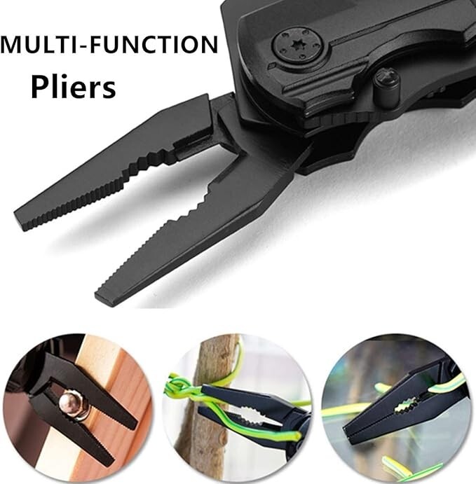 New QuntionSt 12 in 1 Pocket Knife Multitool Lock Screwdriver Camping Fold 7″