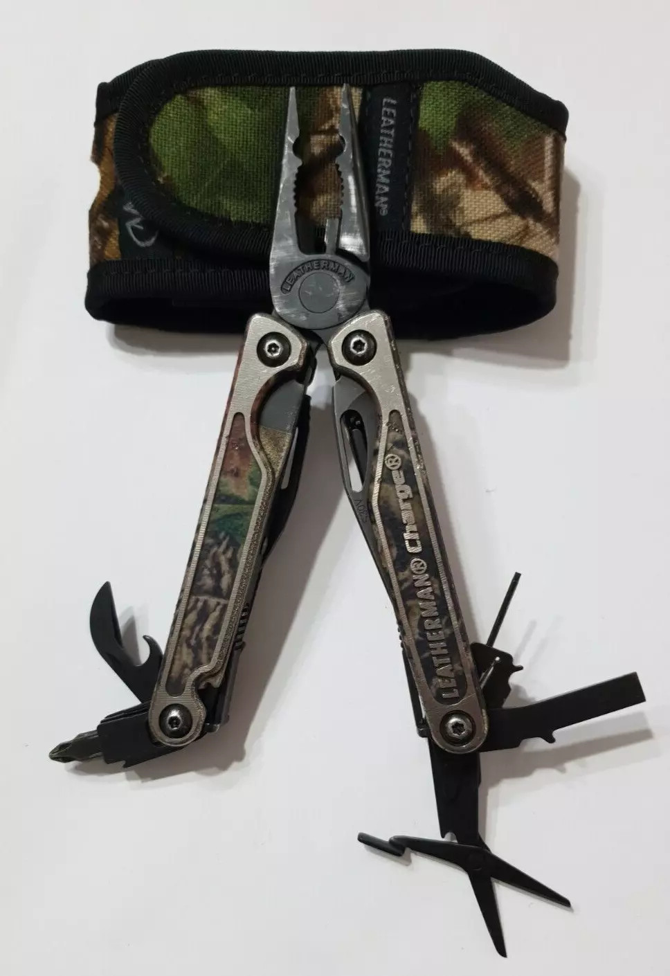 🔥 Leatherman Charge TTI BO Autumn Camo Titanium Cap Crimper CC Used Very Rare