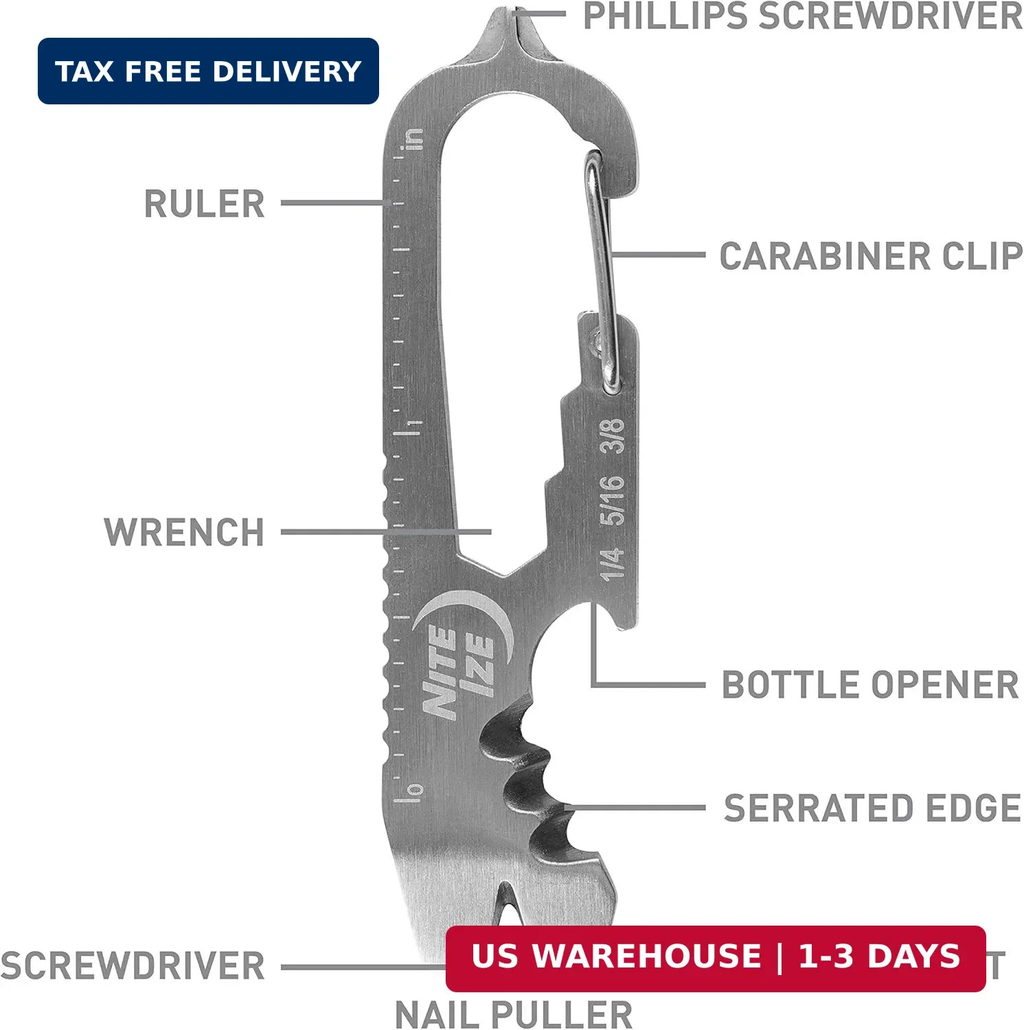 Nite IZE KMTSE-11-R3 DoohicKey Keychain Multi Tool