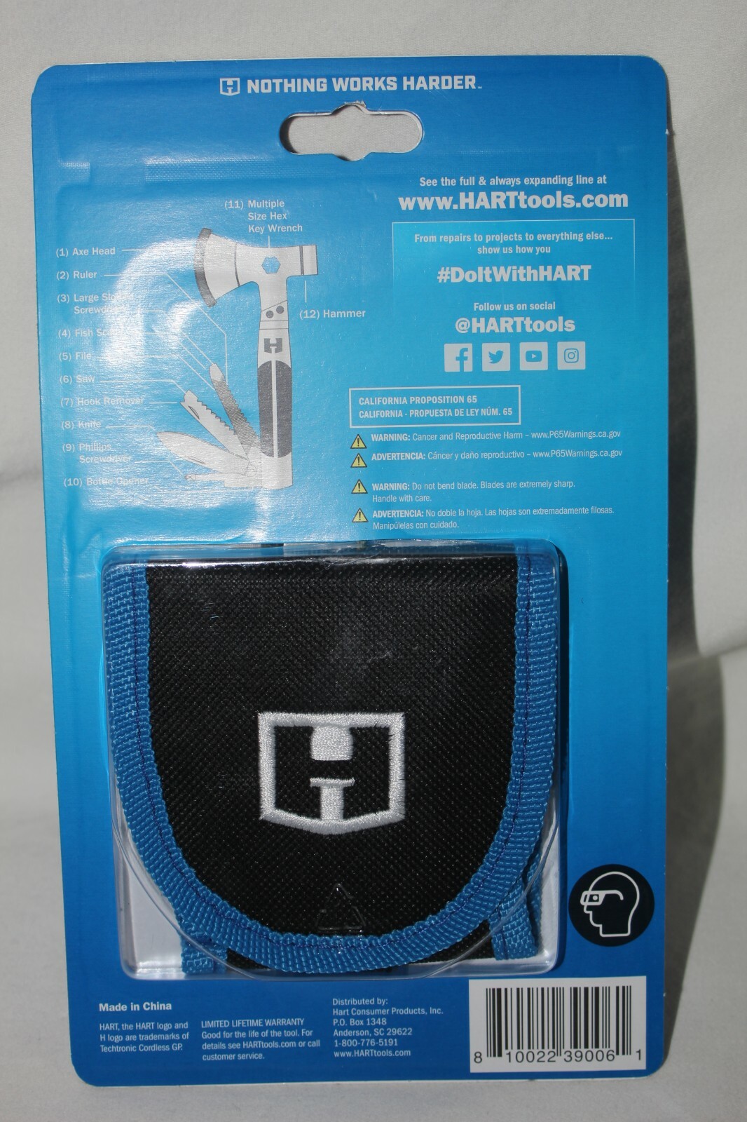 Hart 12-in-1 Hatchet Multi-Tool with Storage Pouch HHCTMT06