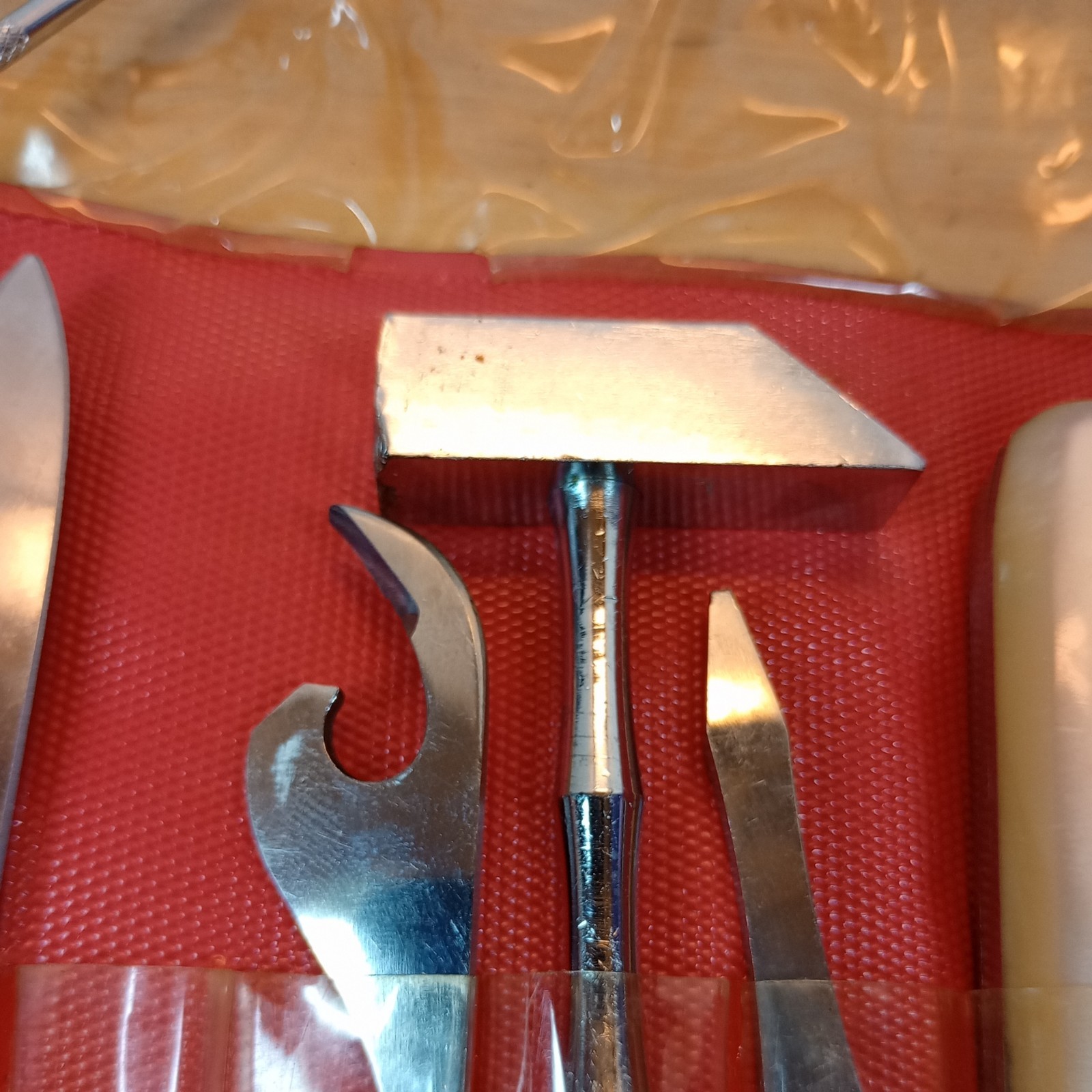 Vtg Multi Purpose Tool Kit Pocket Size Knife Interchangeable 6pc Stainless Japan