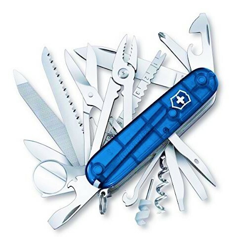 VICTORINOX SWISSCHAMP SWISS ARMY POCKET KNIFE TRANSLUCENT TRANSPARENT SAPPHIRE