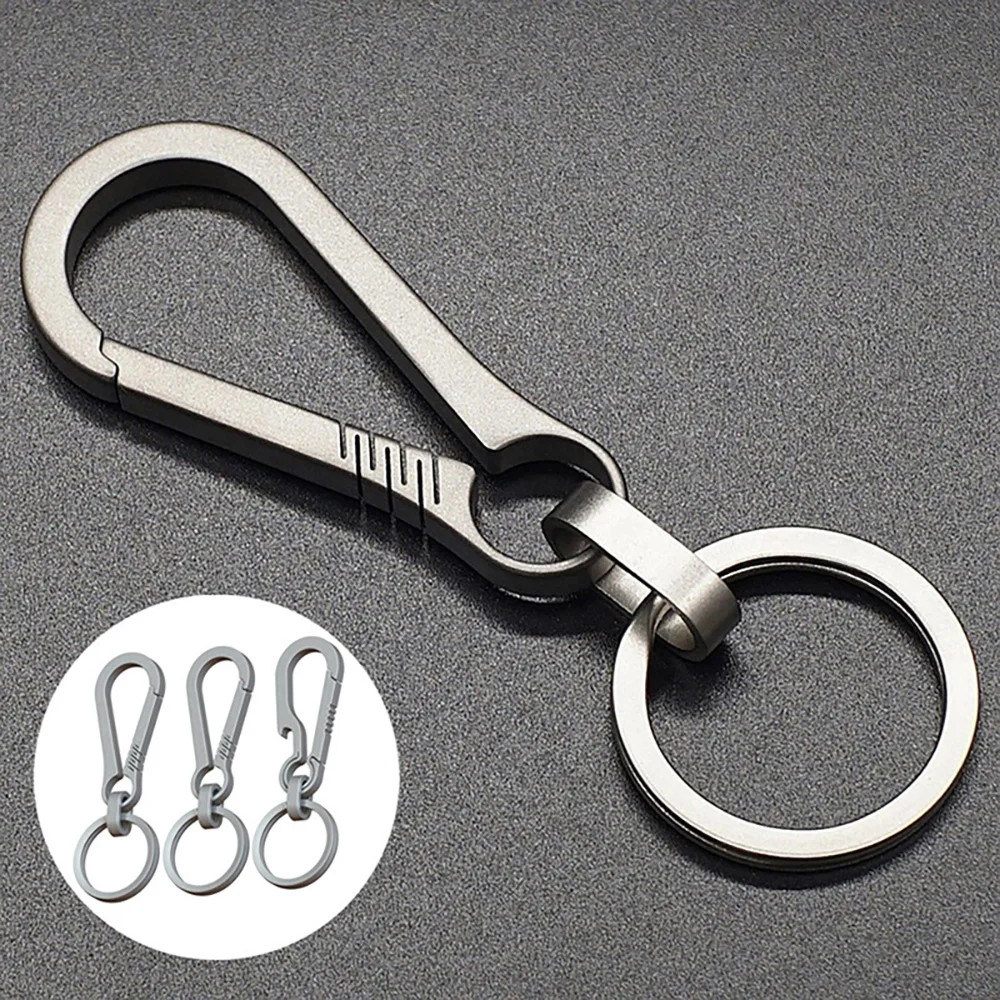 Titanium Buckles EDC Outdoor Tool Titanium Alloy Keychain Tiranium Buckle Key Ri