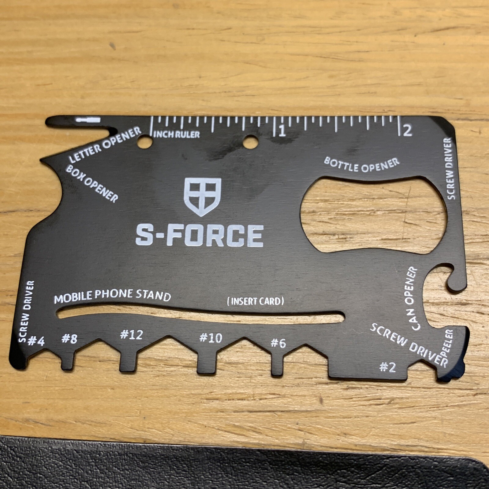 S-Force Watch Credit Card Multi Tool Ruler Letter Opener Phone Stand KG
