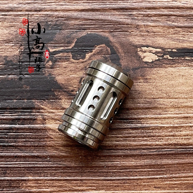 EDC Titanium Alloy Umbrella Rope End Flashlight Necklace Pendant Ring Accessory