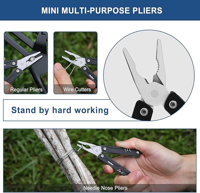 Multitool with Needle Nose Pliers Scissors SIM Extractor Screwdrivers for Travel