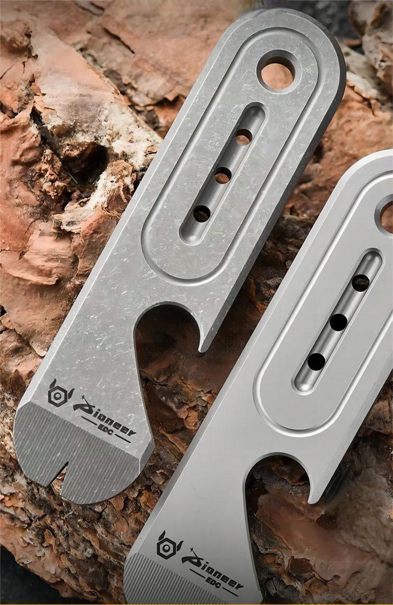 Titanium Pry Bar Crowbar Bottle Opener Portable Keychain Pocket Multi EDC Tool