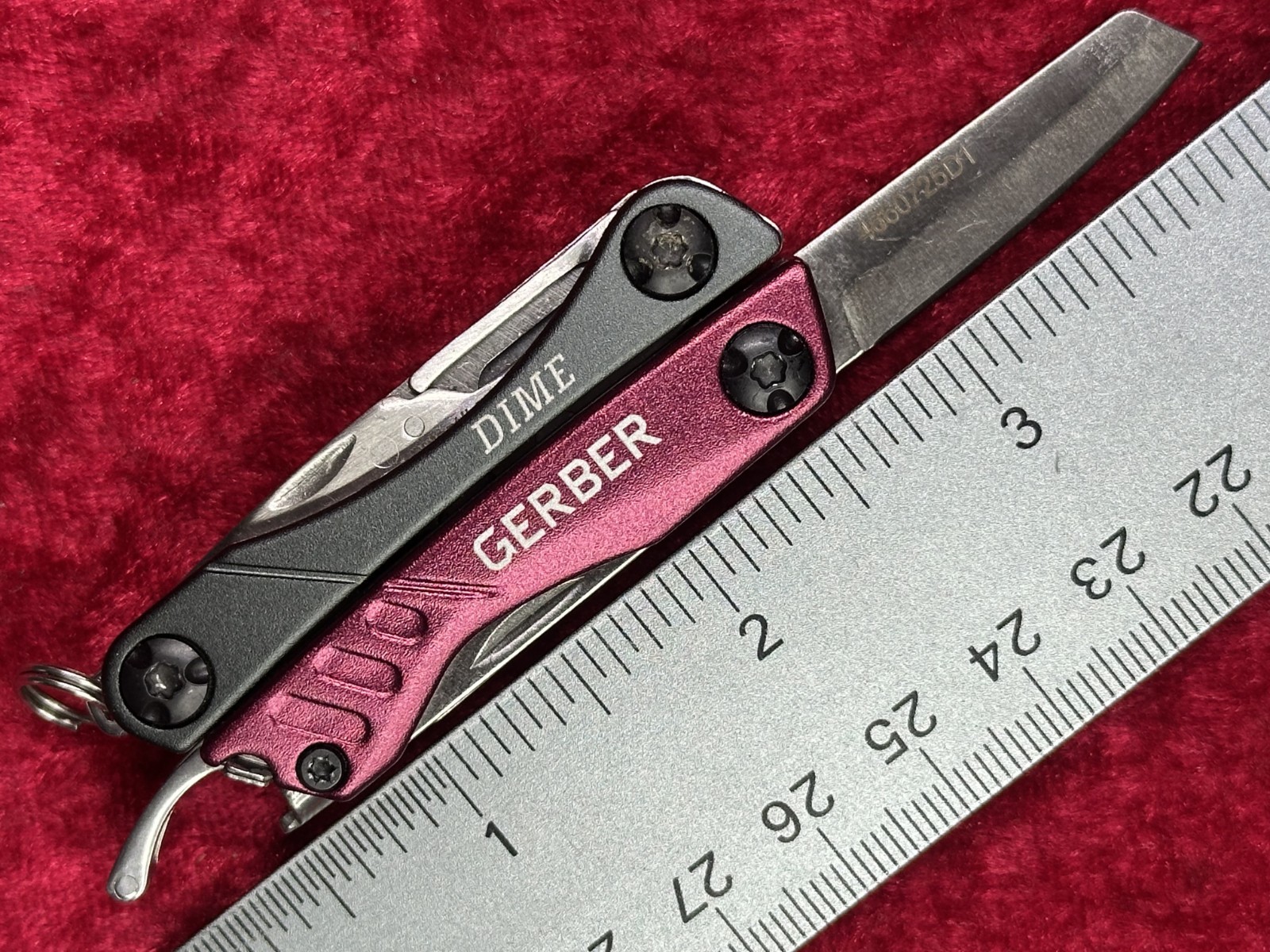 Gerber Dime Burgundy Wine Mini Multi-Tool Keychain Random Pick Rare Color (678)