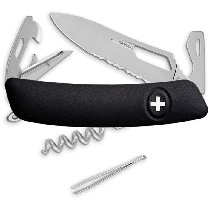 Swiza Tool Multi Pocket Knife Steel Blade Black Synthetic Handle – KST.0036.1010