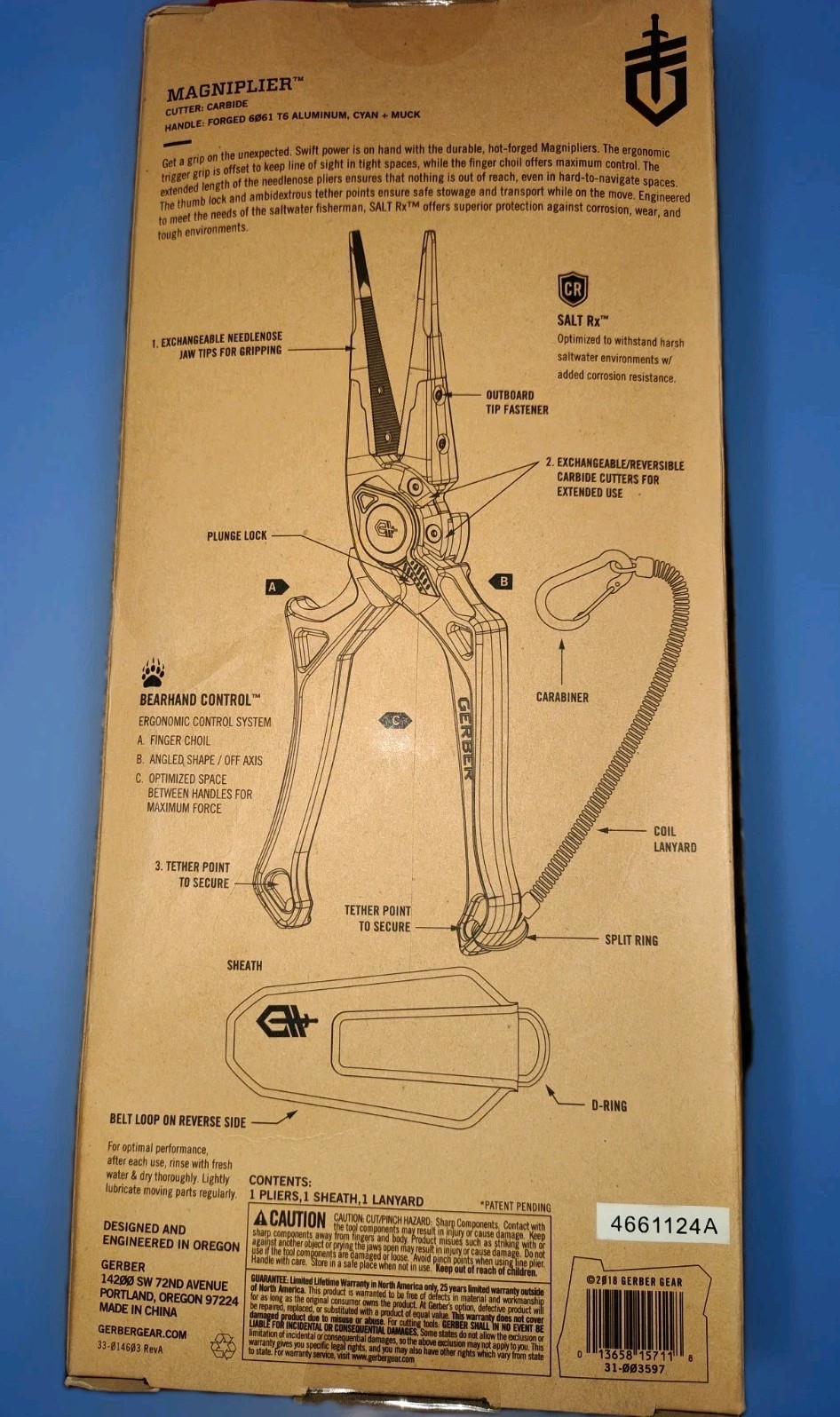NEW Gerber “Magniplier” Saltwater 8.4″ Needlenose Pliers With SALT RX. 31-003597