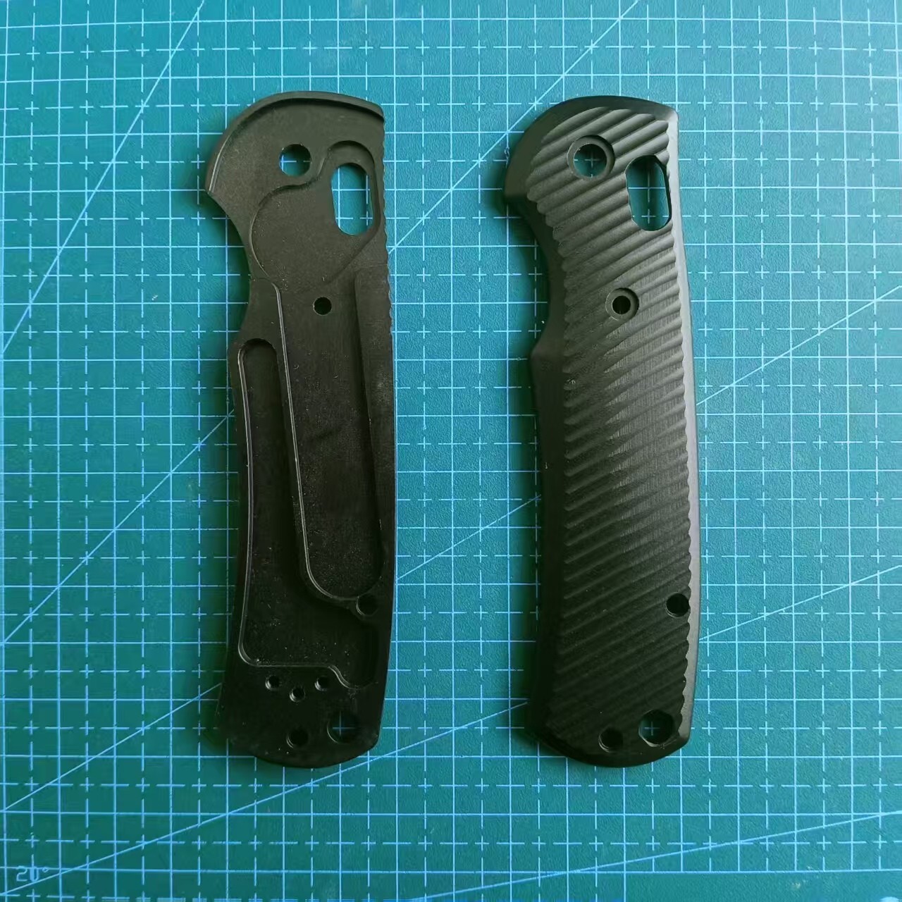 1 Pair Black Aluminum Handle Scales for Benchmade Griptilian 550/551