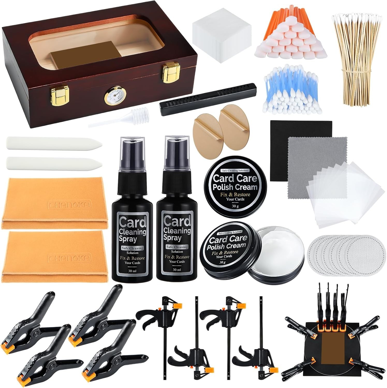 642 Pcs Card Flattening Tool Kit Trading Card Cleaning Care Tool Repair ……