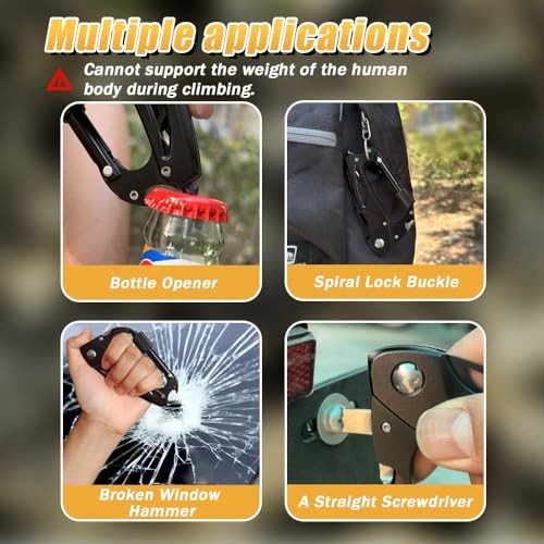 Multitool Carabiner with Pocket Knife, EDC Carabiners Keychain with Folding
