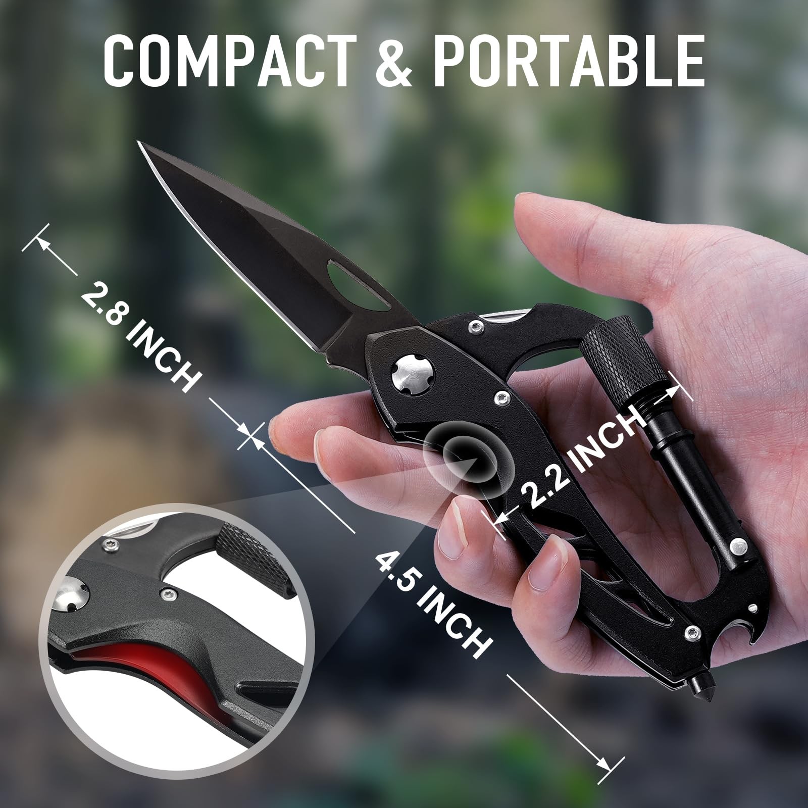 Multitool Carabiner with Pocket Knife, Birthday Gifts for Men Him Boyfriend, …