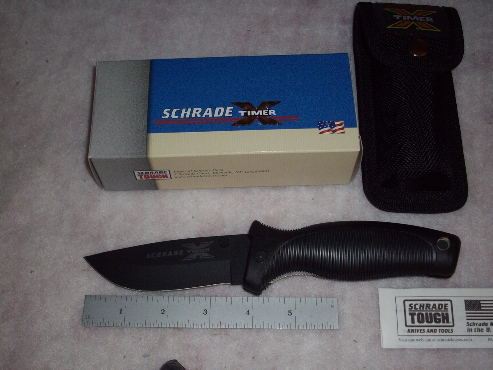 Schrade X-Timer XT7B USA Knife Collector OLD STOCK NEW in BOX , w/sheath