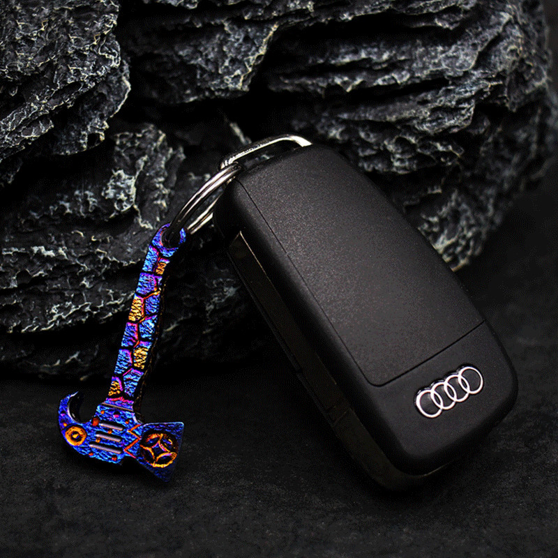 Mini Titanium Alloy Pendant Pry Bar Crowbar Opener Cutter Necklace EDC Keychain