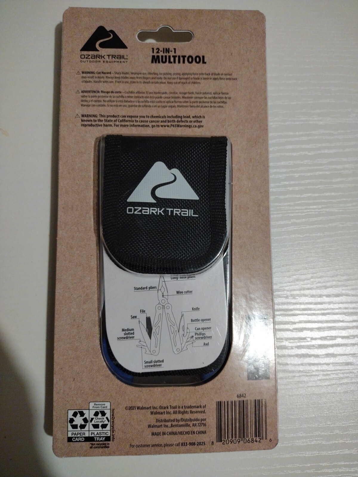 Ozark Trail 12-in-1 Multi-Tool Sheath Included Blue Handle New Sealed