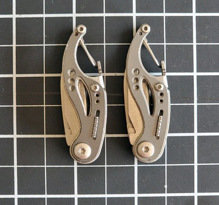 Gerber Curve (2x) Silver Multi-Tool Carabiner Knife/File/Bottle Opener 4 Tools
