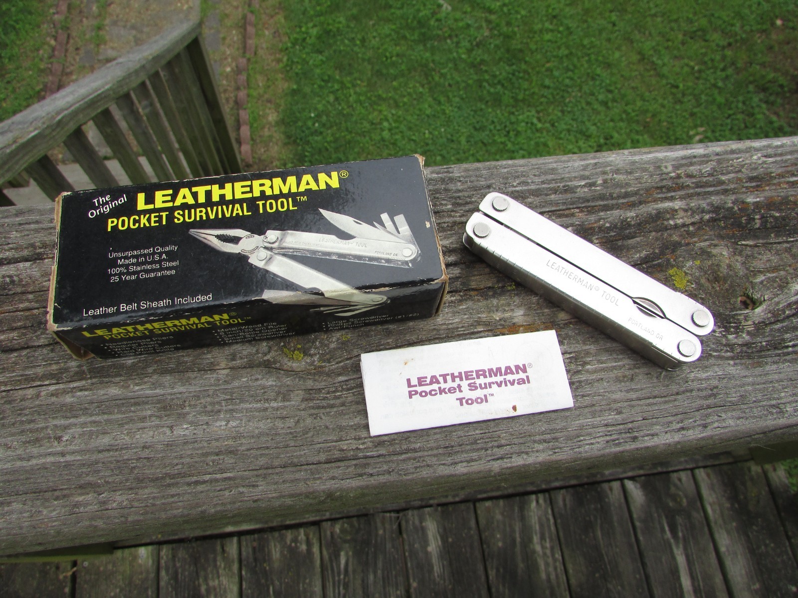 Original Vintage 1995 LEATHERMAN Pocket SURVIVAL TOOL Looks UNUSED Retired NOS !