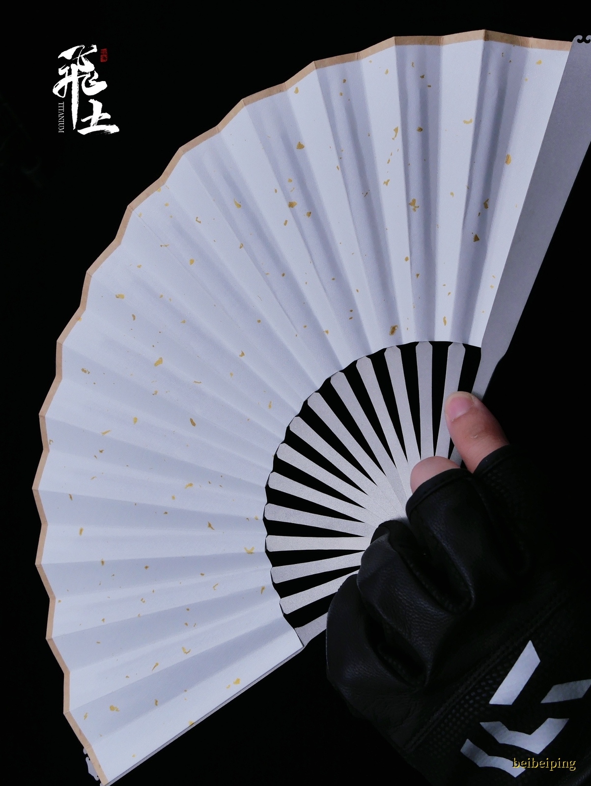 6” Titanium Alloy Folding Fan Martial Arts Portable Carving Kung Fu Tai Ji NEW