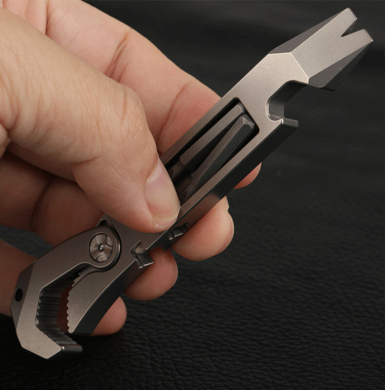 New TC4 Titanium Crowbar Pry Bar Wrench Spanner Bottle Opener Clip Quality Tool