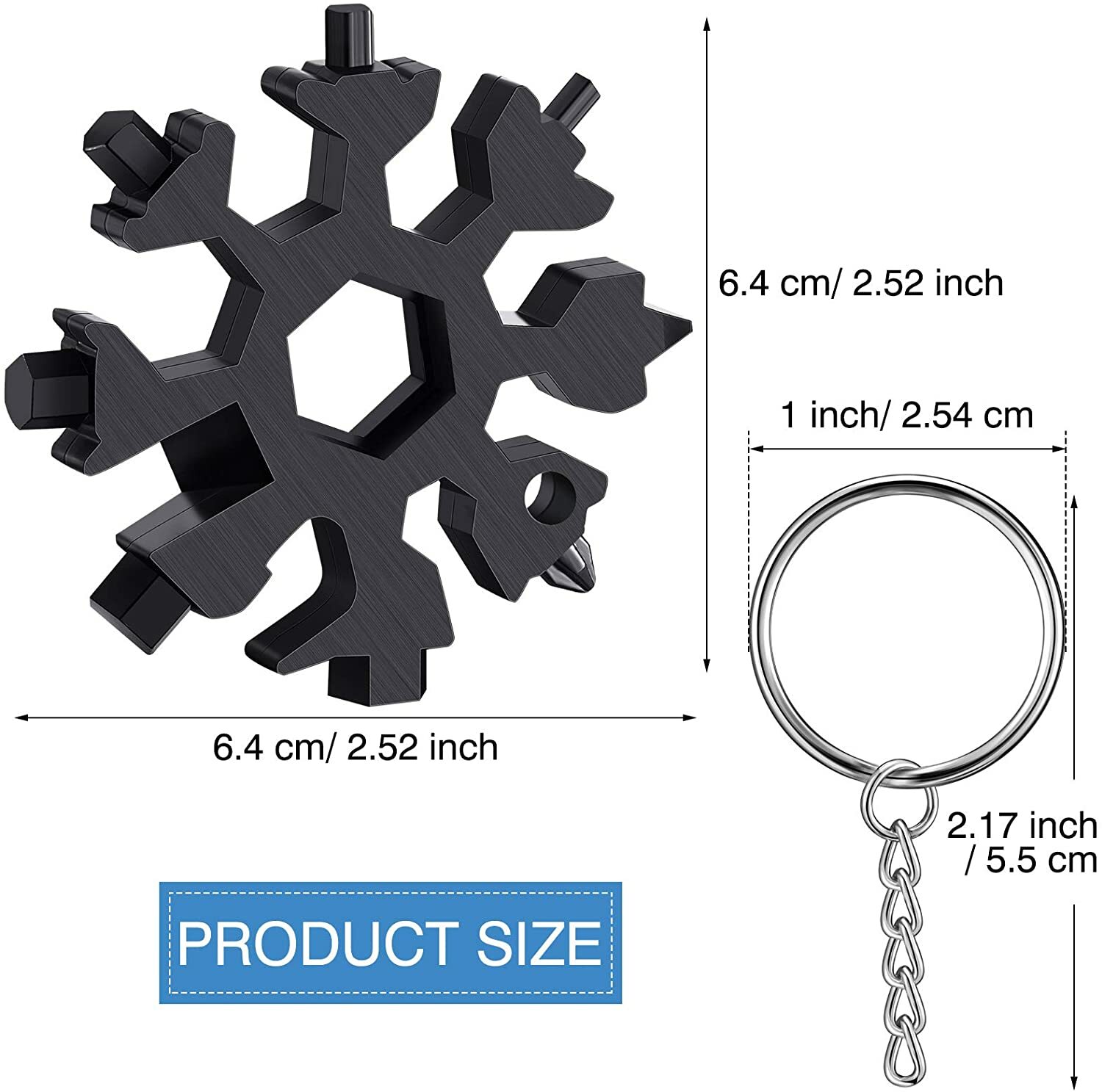 4pcs Multifunction Stainless Steel Snowflakes Wrench Tools Portable Keychain USA