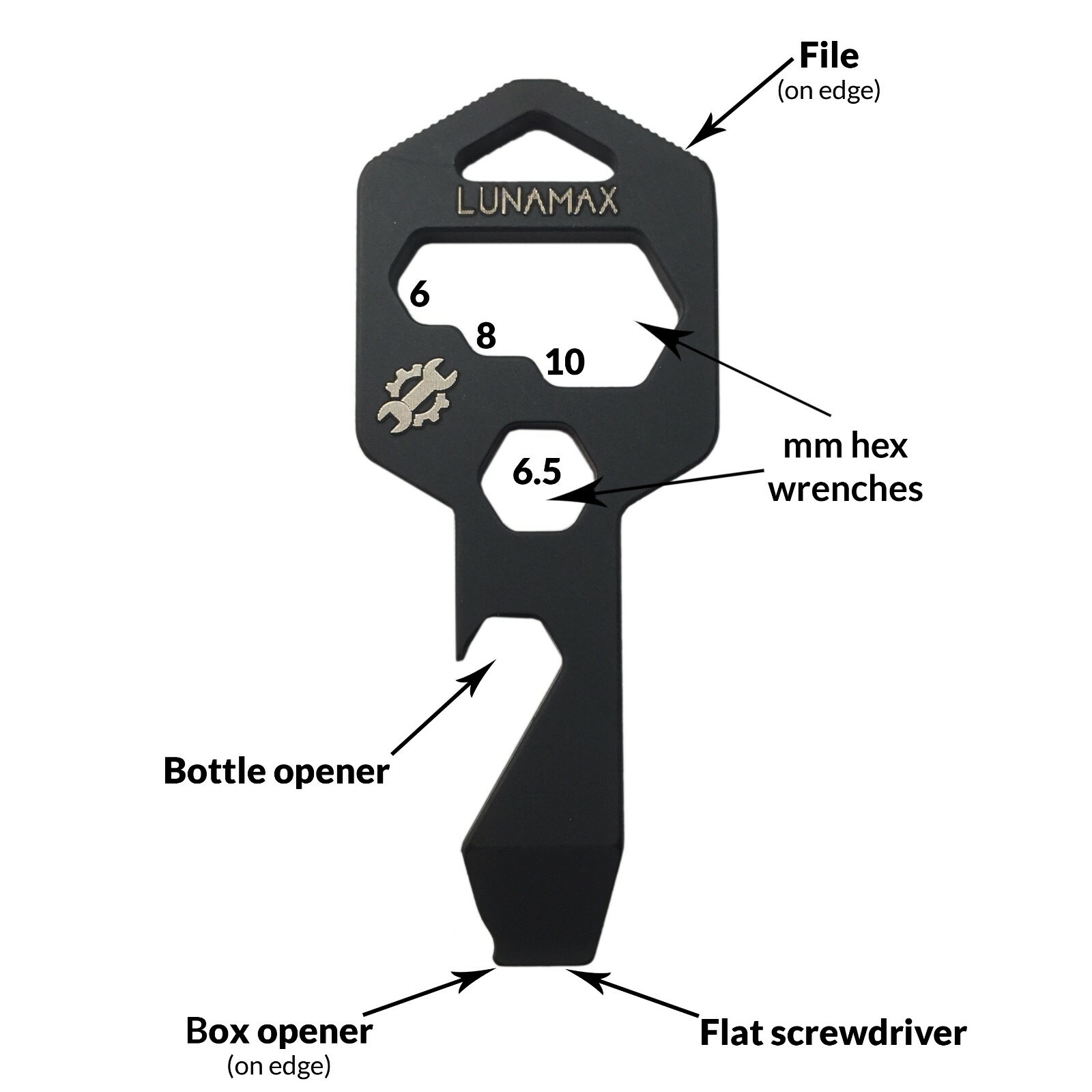 TITANIUM 8 in 1 Keychain Multi Tool – Bottle Opener, Wrench, Screwdriver, File..