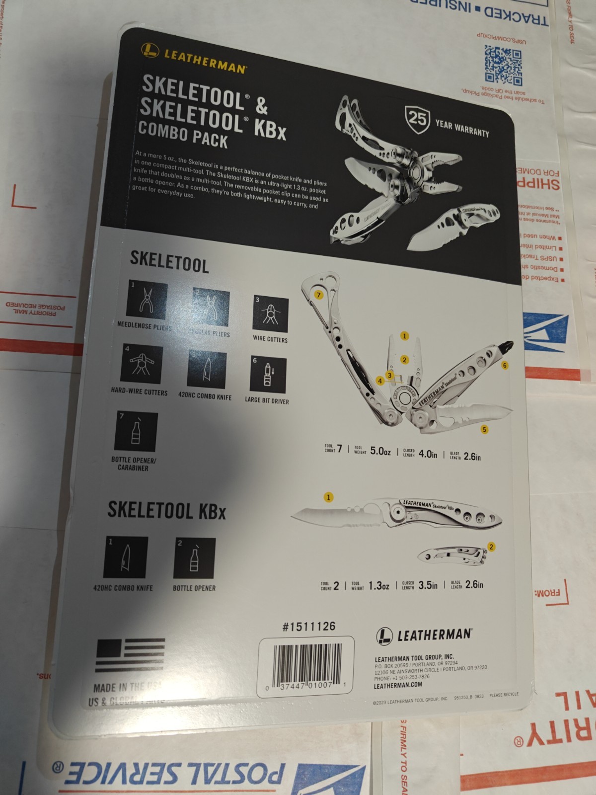 Leatherman Skeletool KBX Combo Pack 7-in-1 Multi-Tool with Knife New
