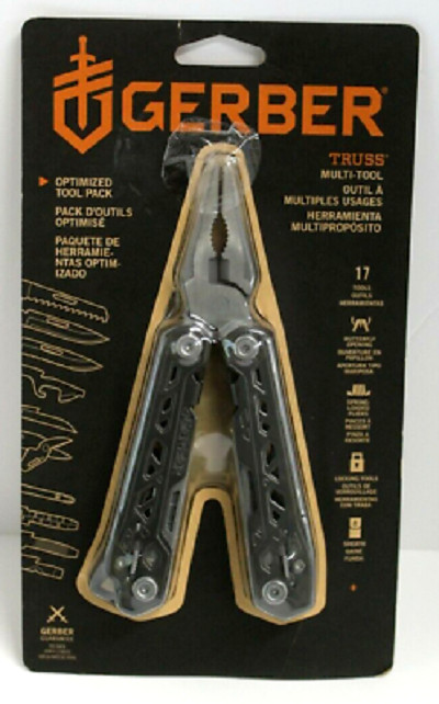 NEW Gerber 31-003305 Truss Multi-Tool KNIFE with Sheath Stainless Steel 17-Tools