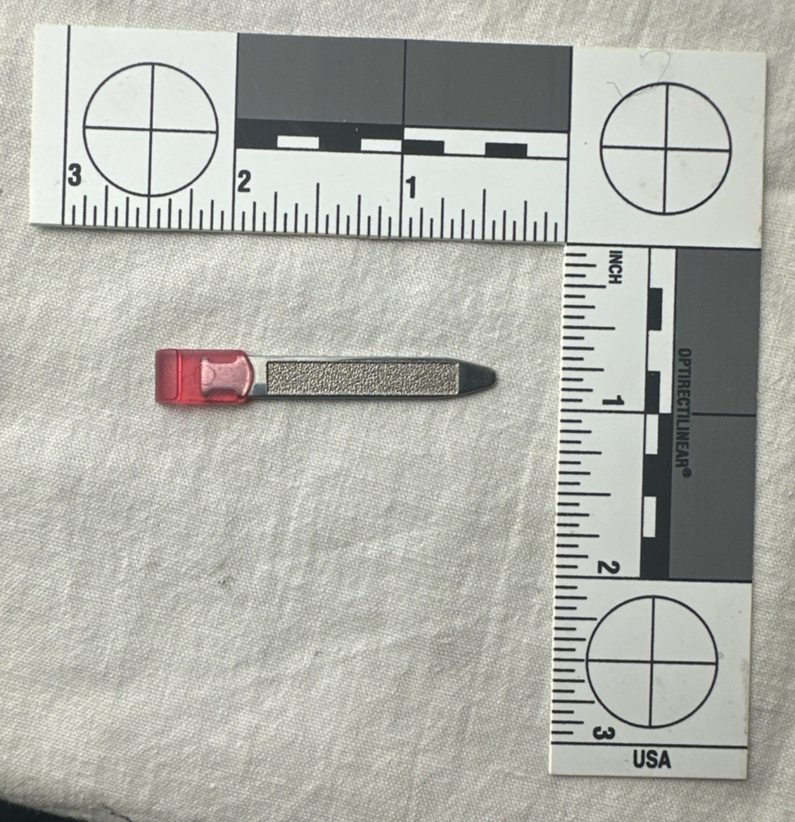 Vintage Brookstone Credit Card Size Multi Tool Knife Scissors File Tweezers Red