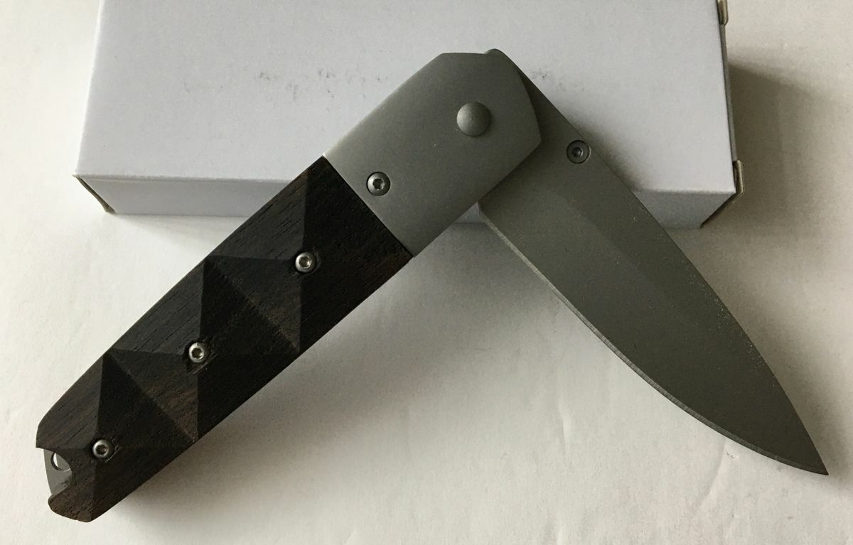 Wood Handle 4.5″ Linerlock with Stainless Steel Bolsters | P2 MI258
