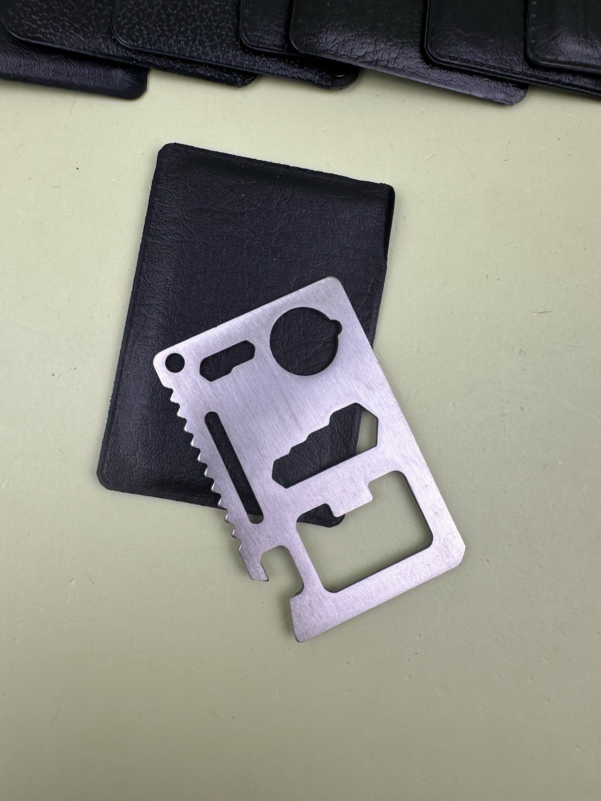 Lot Of 14 Stainless Card Multi Tool Utility Tools In Sleeves